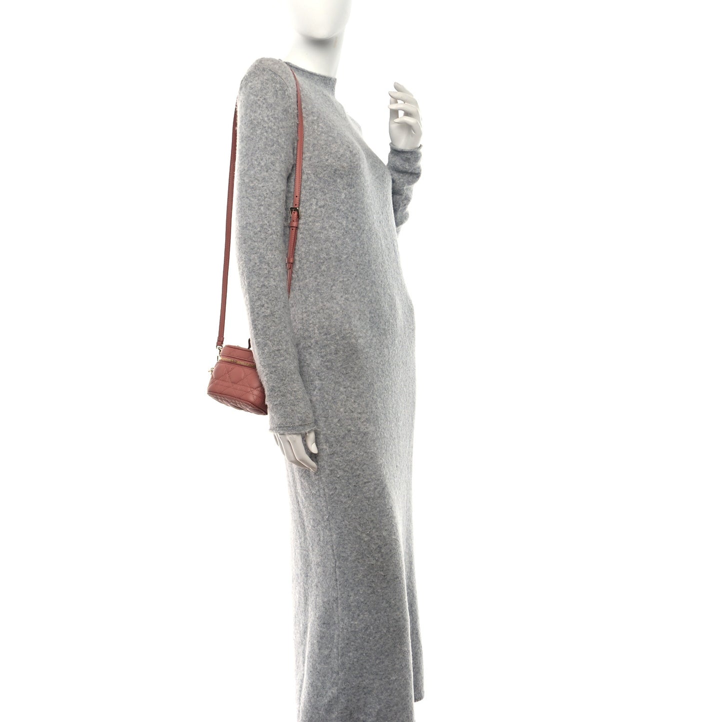 Lambskin Cannage Micro Vanity Case Ethereal Pink