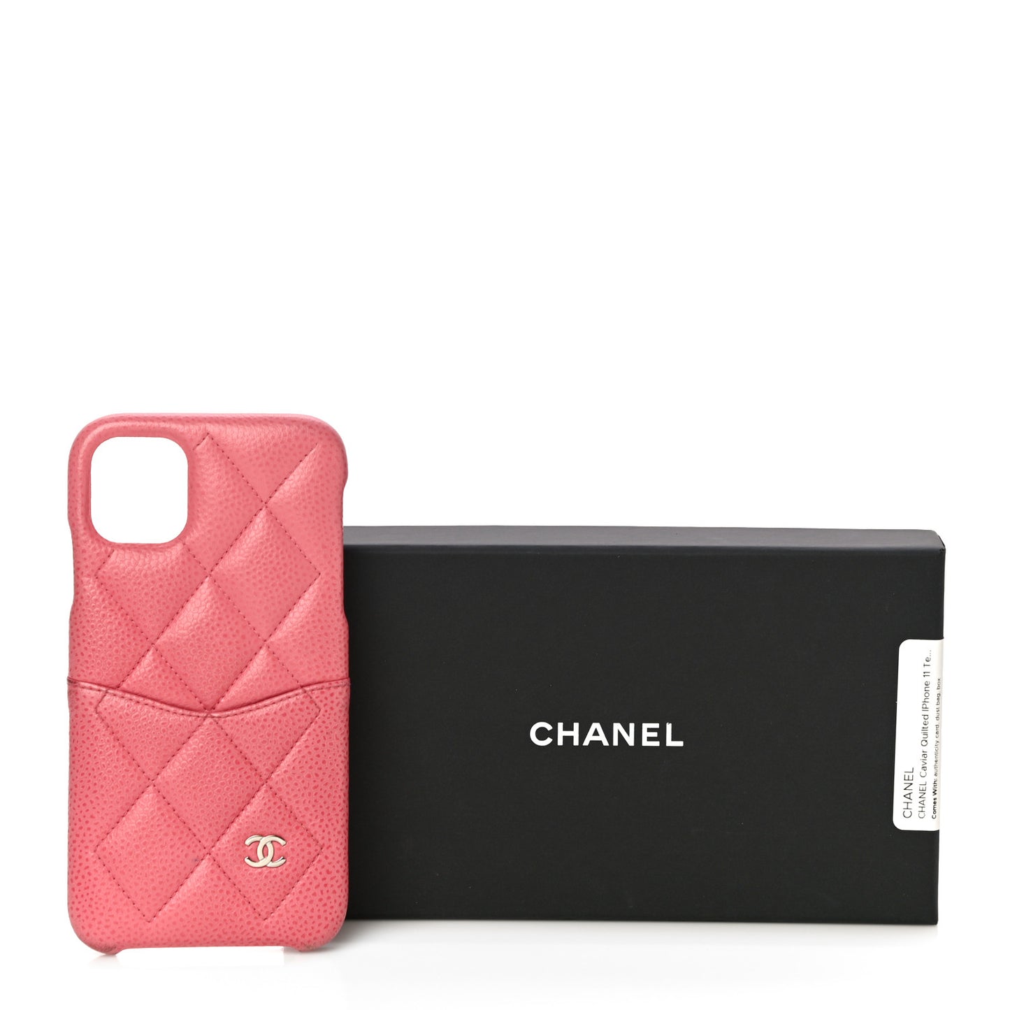 Caviar Quilted iPhone 11 Tech Case Pink