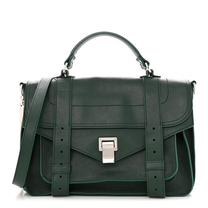 Proenza Schouler Lambskin Medium PS1 Satchel Forest Green 1 of 10
