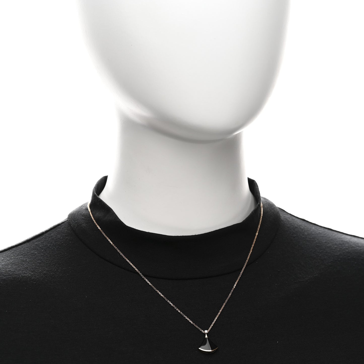 18K Rose Gold Diamond Black Onyx Divas' Dream Pendant Necklace