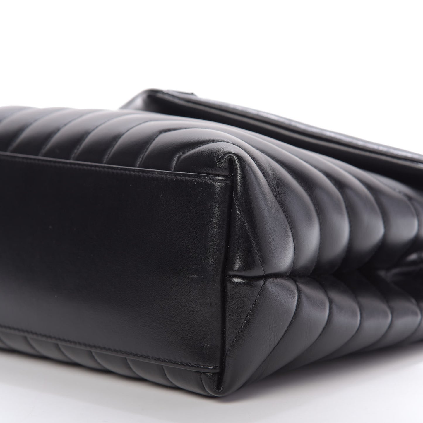 Calfskin Y Quilted Monogram Medium Loulou Chain Satchel Black