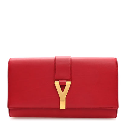 Saint Laurent Calfskin Classic Y Ligne Clutch Red 1 of 6