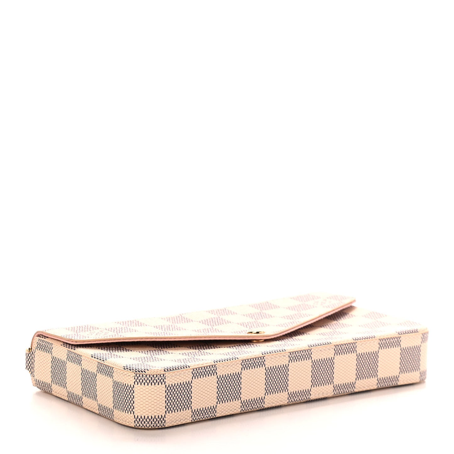 Damier Azur Pochette Felicie Chain Wallet Rose Ballerine