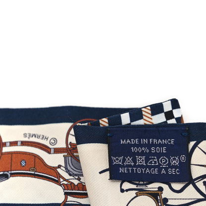 Hermes Silk Les Voitures Nouvelle Twilly Marine Caramel Black 3 of 4
