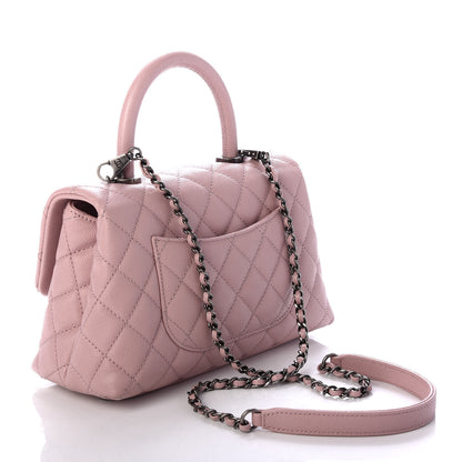 Chanel Caviar Quilted Mini Coco Handle Flap Pink 3 of 9