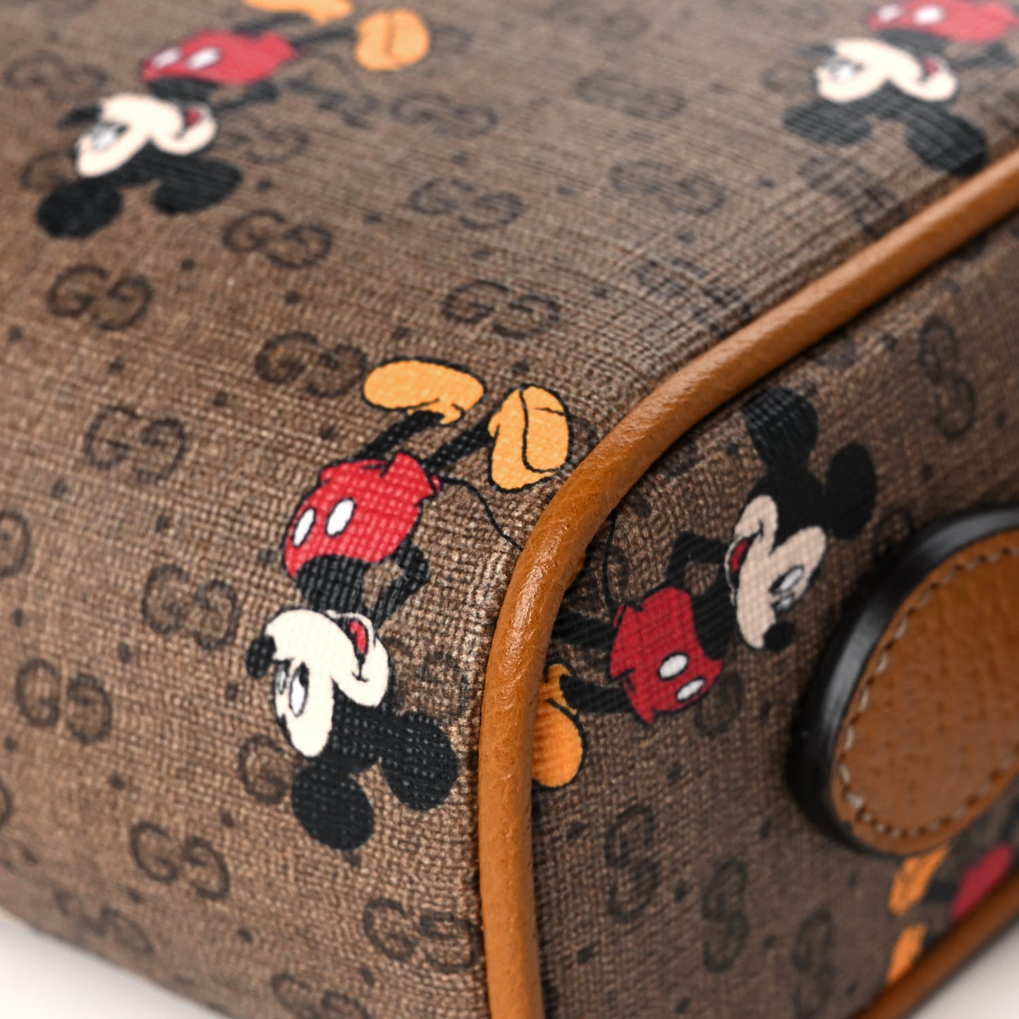 X DISNEY Mini Vintage GG Supreme Monogram Mickey Mouse Shoulder Bag Beige Vintage Sun Oil