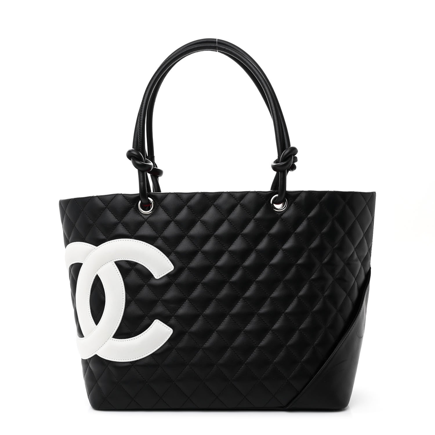 Chanel Calfskin Quilted Large Cambon Tote Black Whtie 1 of 11