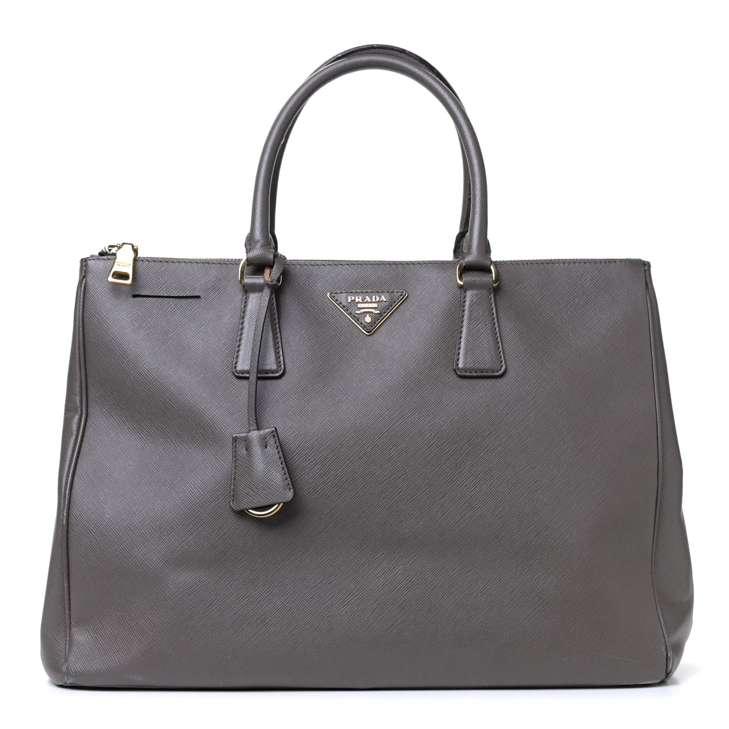 Saffiano Lux Large Galleria Double Zip Tote Grafite