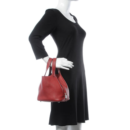 Hermes Taurillon Clemence Picotin Lock 18 PM Rubis 2 of 10