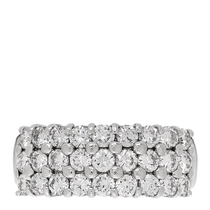 Parker & West by FASHIONPHILE Platinum Diamond 2.00ct Three Row Half Eternity Band Ring 58 8.25 1 of 9