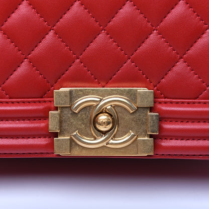 Chanel Lambskin Quilted Medium Boy Flap Red 10 of 17