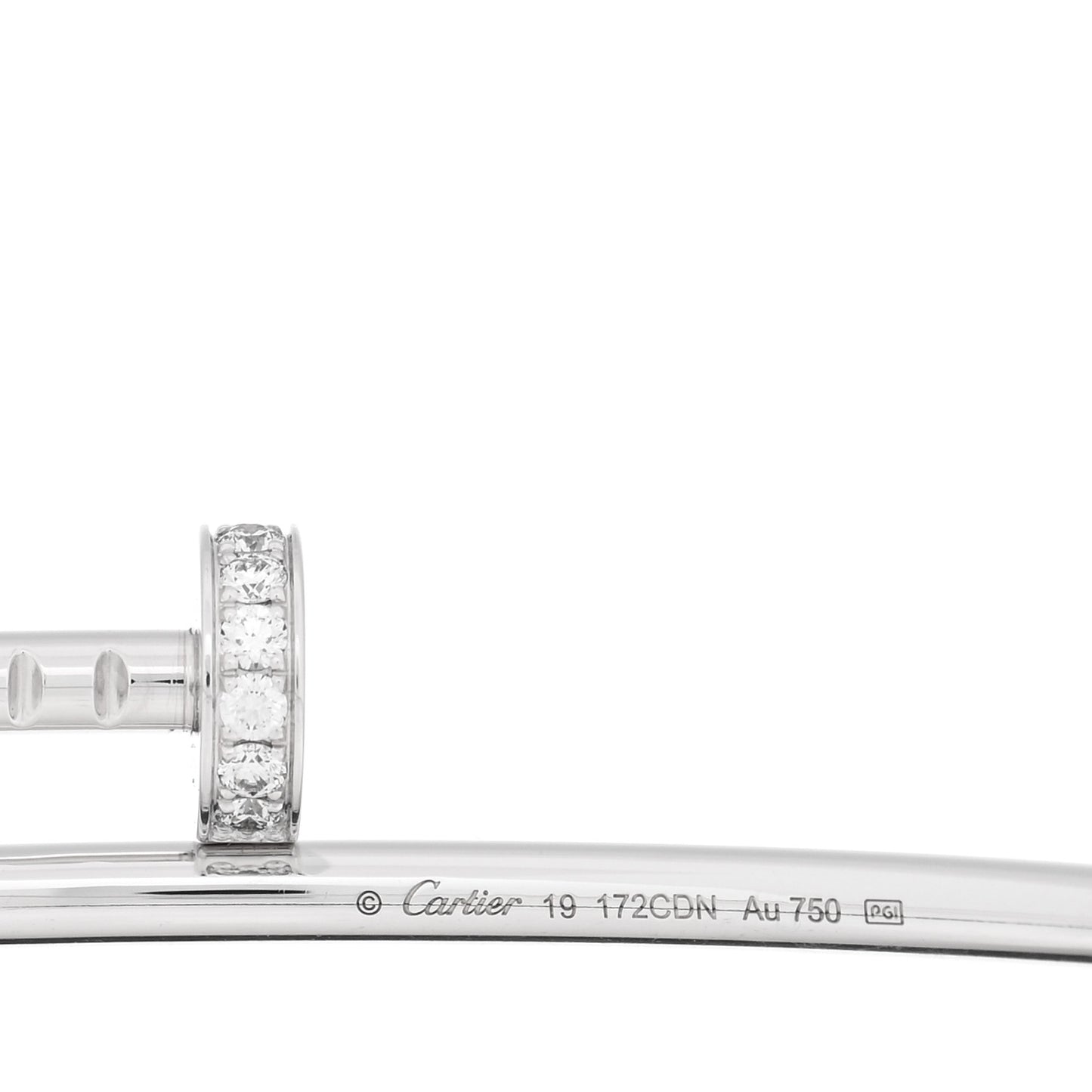 18K White Gold Diamond Small Juste Un Clou Bracelet 19