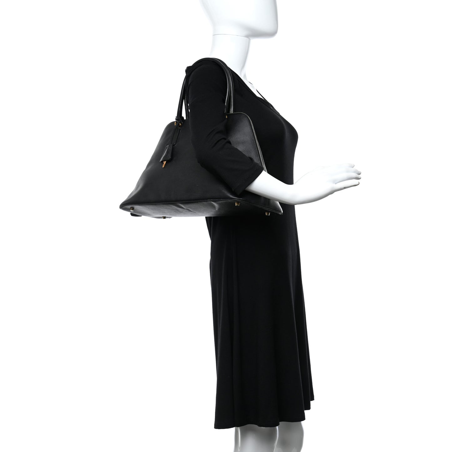 Saffiano Lux Large Promenade Tote Black
