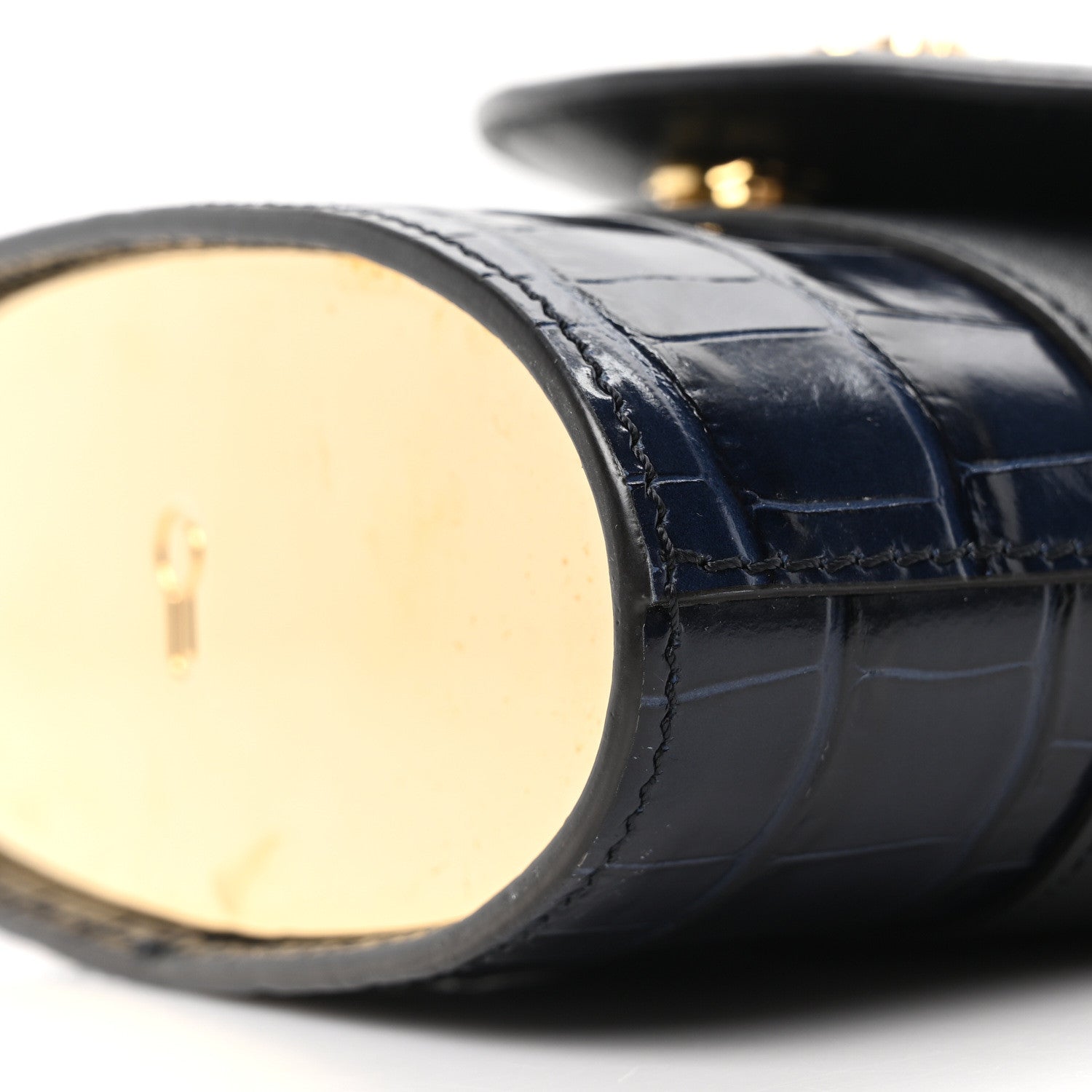 Chloe Calfskin Crocodile Embossed Small Aby Lock Full Blue 10 of 10