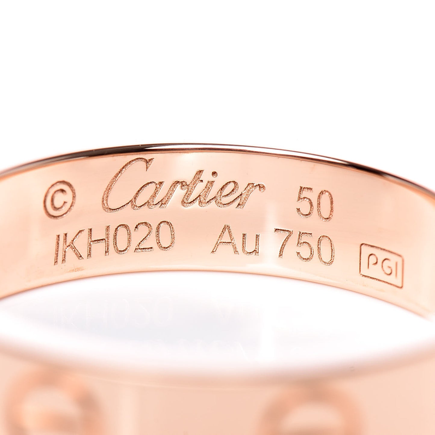 18K Pink Gold Diamond 4mm LOVE Wedding Band Ring 50 5.25