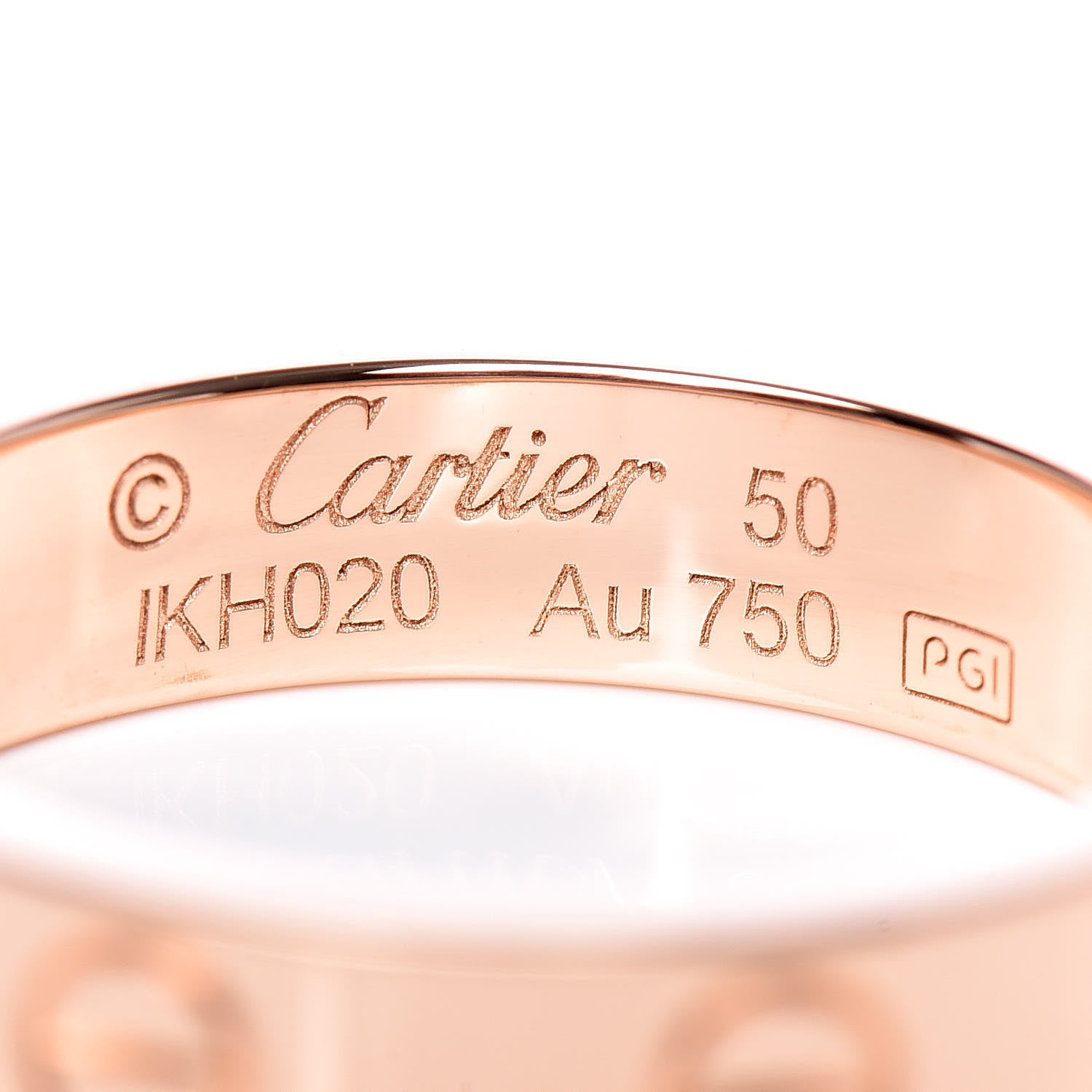 Cartier 18K Pink Gold Diamond 4mm LOVE Wedding Band Ring 50 5.25 4 of 5