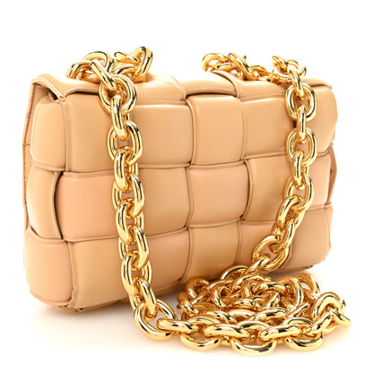 Bottega Veneta Lambskin Maxi Intreccio Padded Chain Cassette Crossbody Bag Porridge 3 of 11