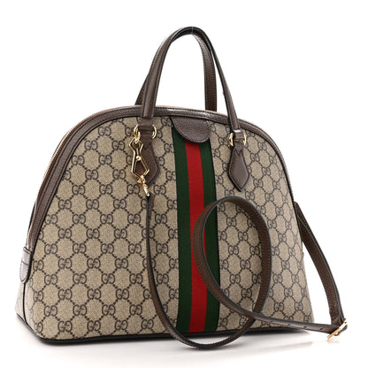 Gucci GG Supreme Monogram Web Medium Ophidia Top Handle Dome Bag Brown 3 of 12