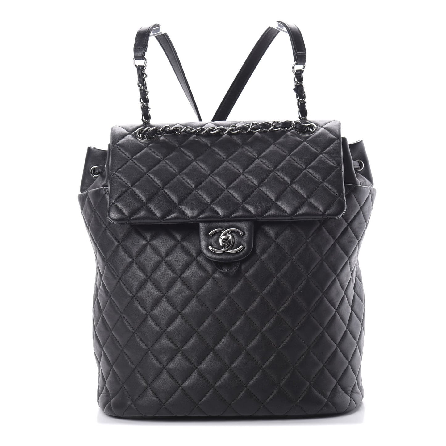 Calfskin Quilted Large Urban Spirit Backpack Black