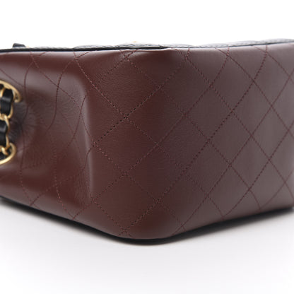 Chanel Calfskin Quilted Strap Into Bucket Bag Black Brown 9 of 12