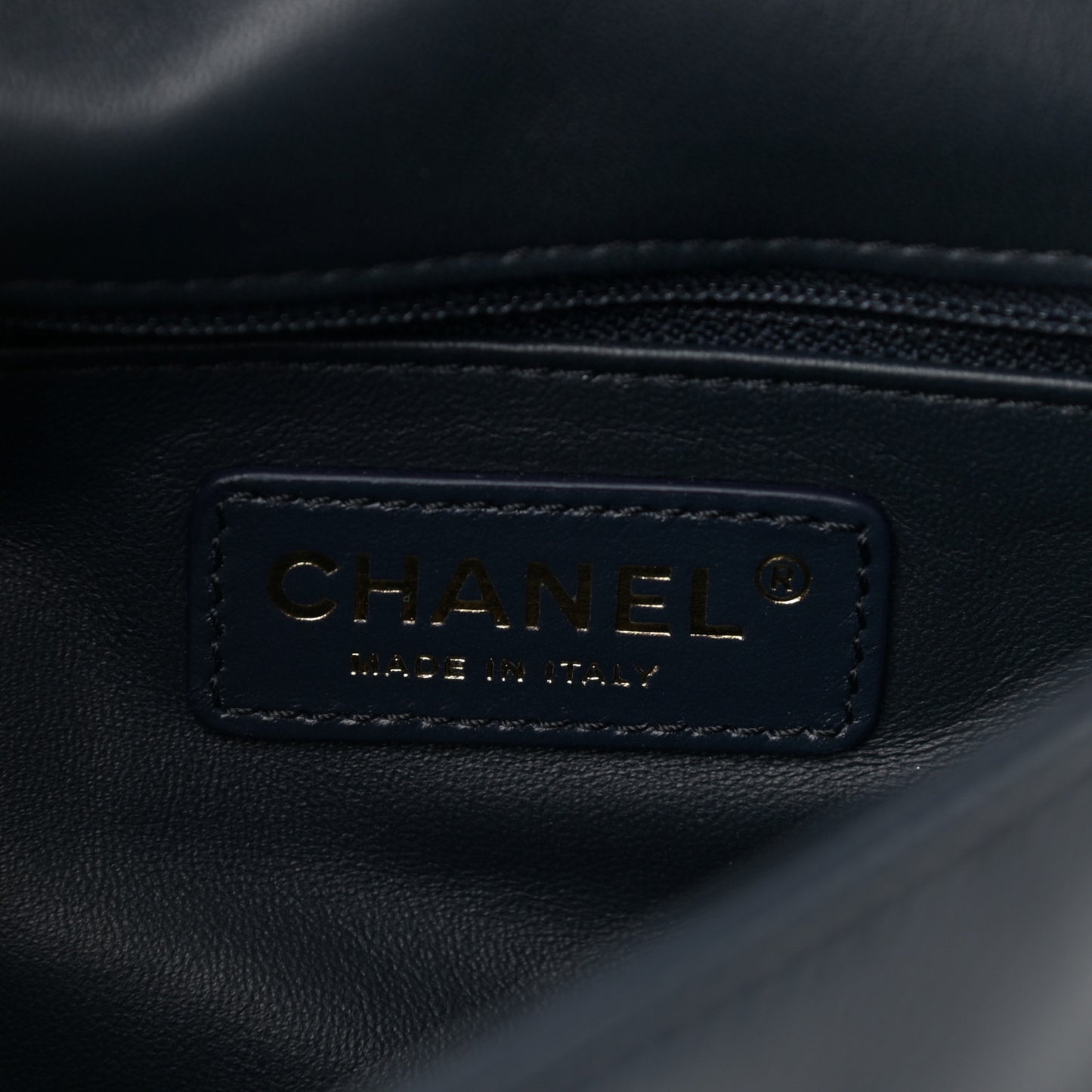 Lambskin Quilted Small Easy Carry Flap Navy
