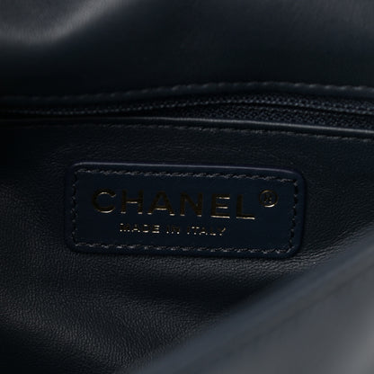 Chanel Lambskin Quilted Small Easy Carry Flap Navy 6 of 12