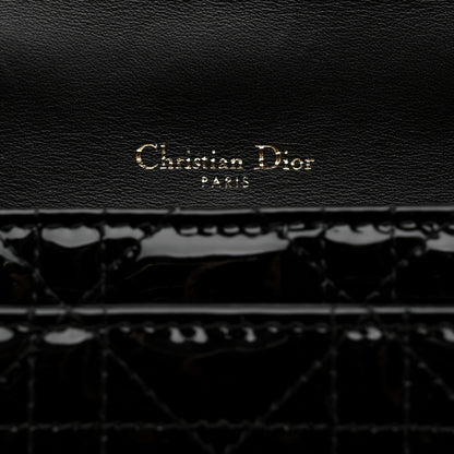 Christian Dior Patent Cannage Lady Dior Chain Pouch Black 6 of 9