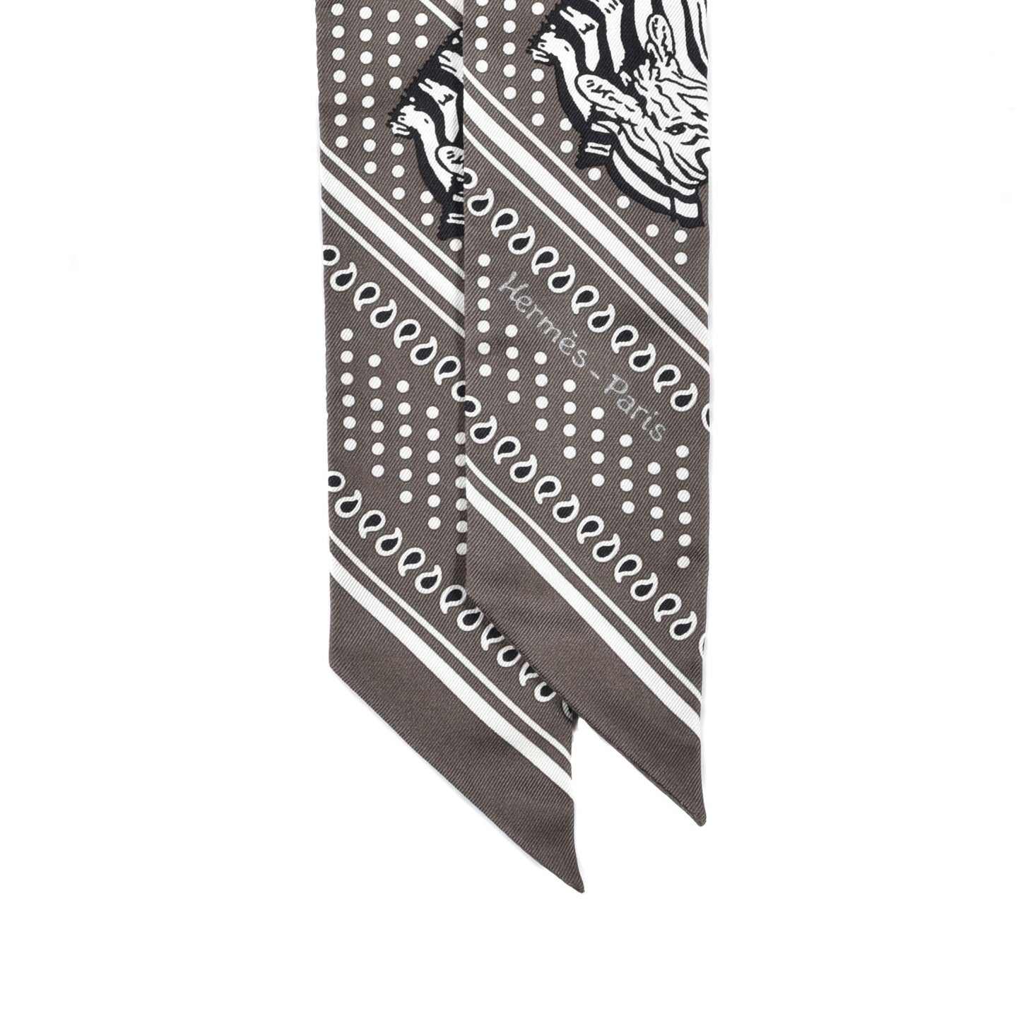 Silk Les Zebres Twilly Gris Taupe Black White