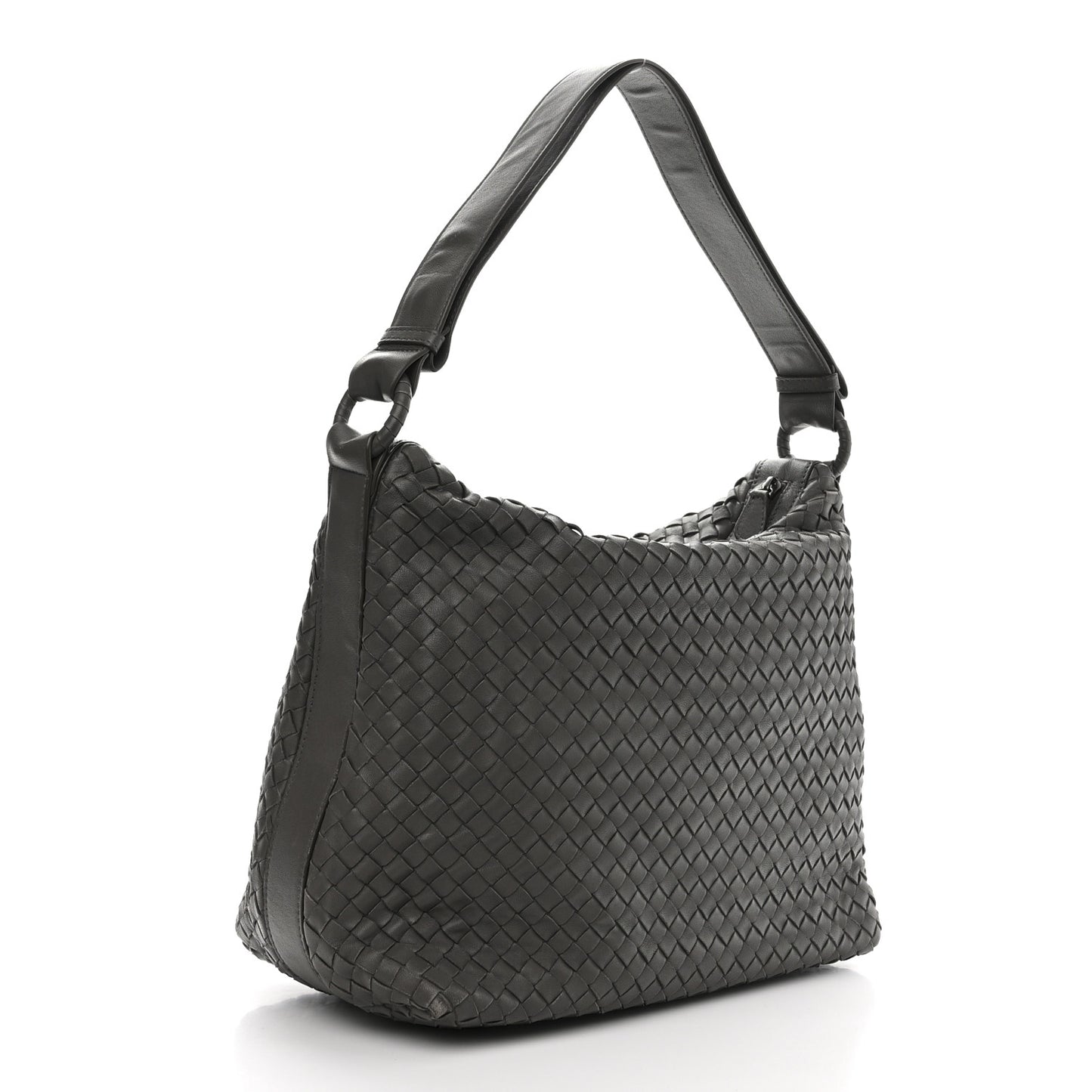 Nappa Intrecciato Shoulder Bag Grey