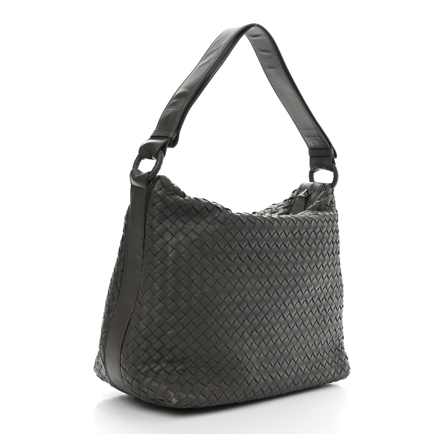 Bottega Veneta Nappa Intrecciato Shoulder Bag Grey 3 of 14