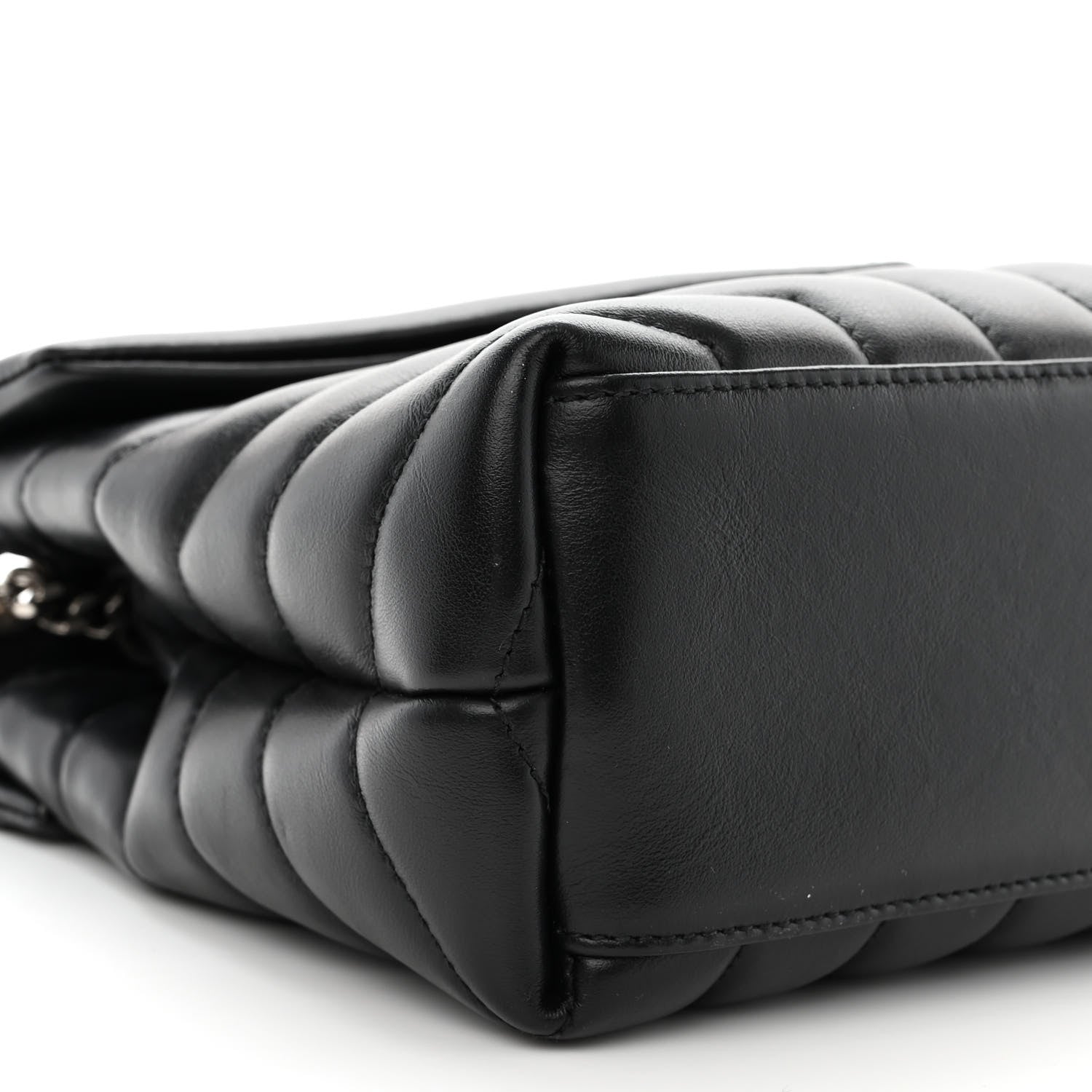 Saint Laurent Calfskin Y Quilted Monogram Small Loulou Chain Satchel Black 9 of 12