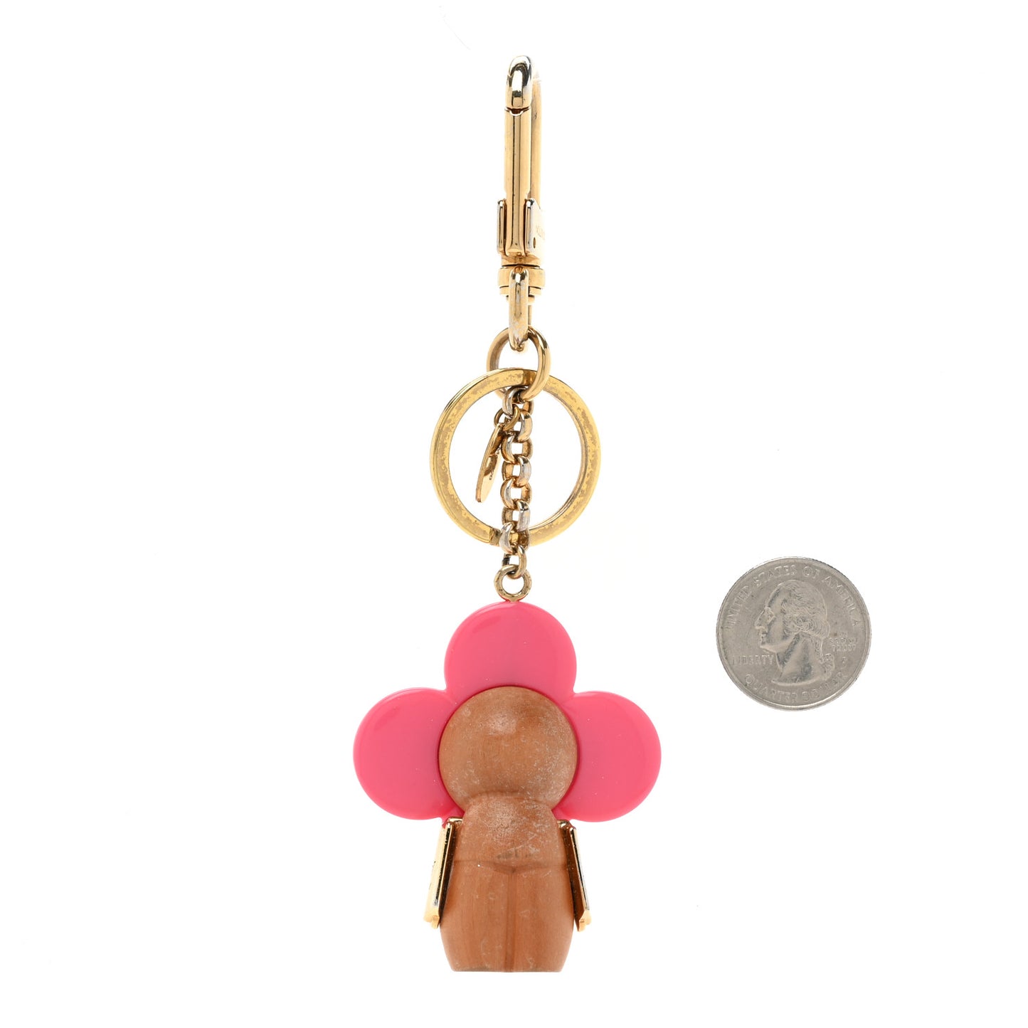 Resin Wood Vivienne Bag Charm Pink