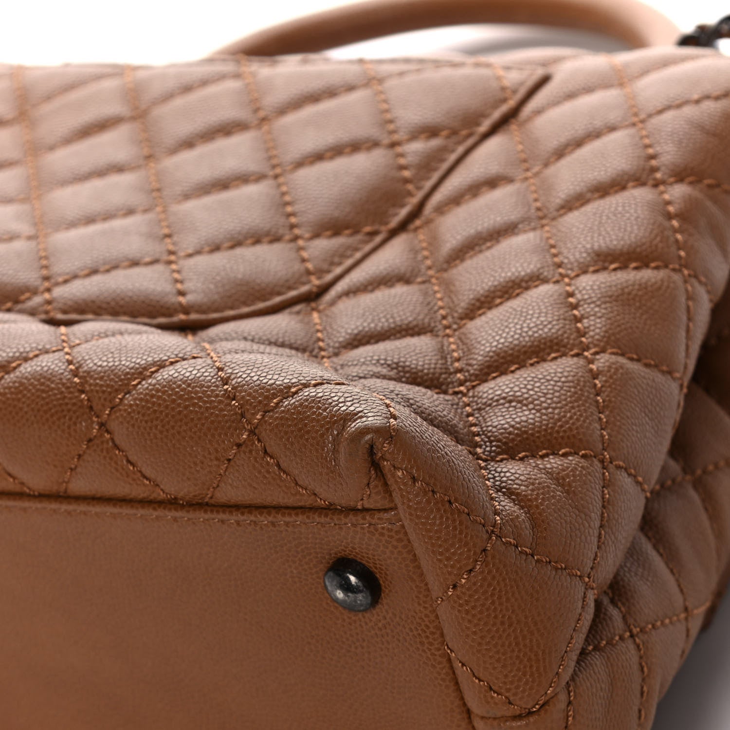 Chanel Caviar Quilted Medium Coco Handle Flap Camel 12 of 12