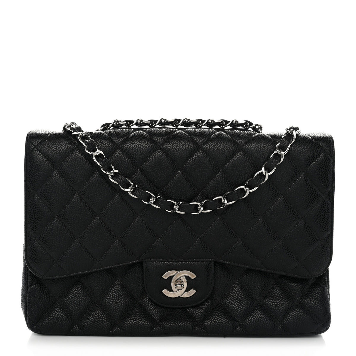 Caviar Quilted Jumbo Single Flap Black