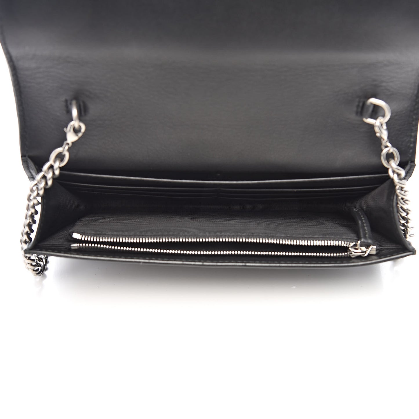 GG Supreme Monogram Arabesque Chain Wallet Black