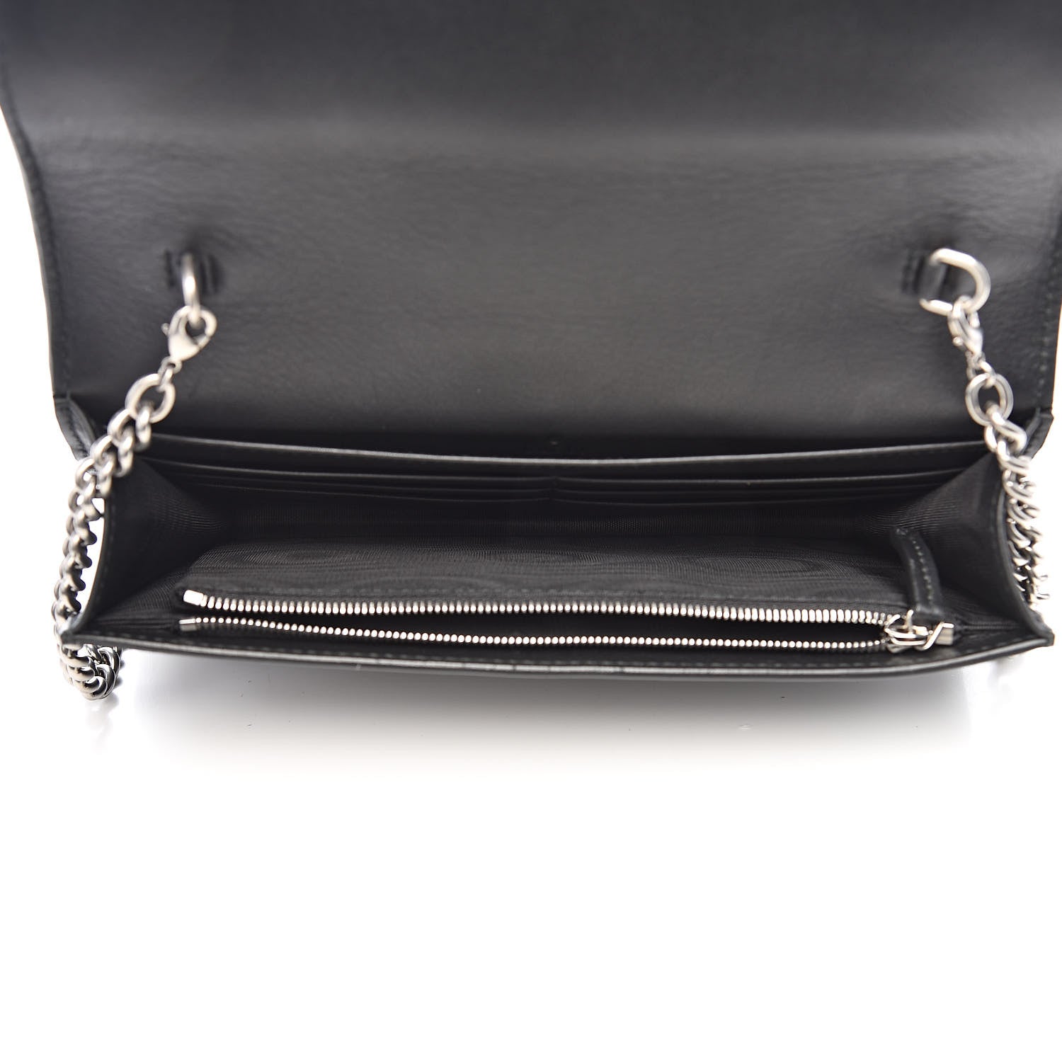 Gucci GG Supreme Monogram Arabesque Chain Wallet Black 5 of 10