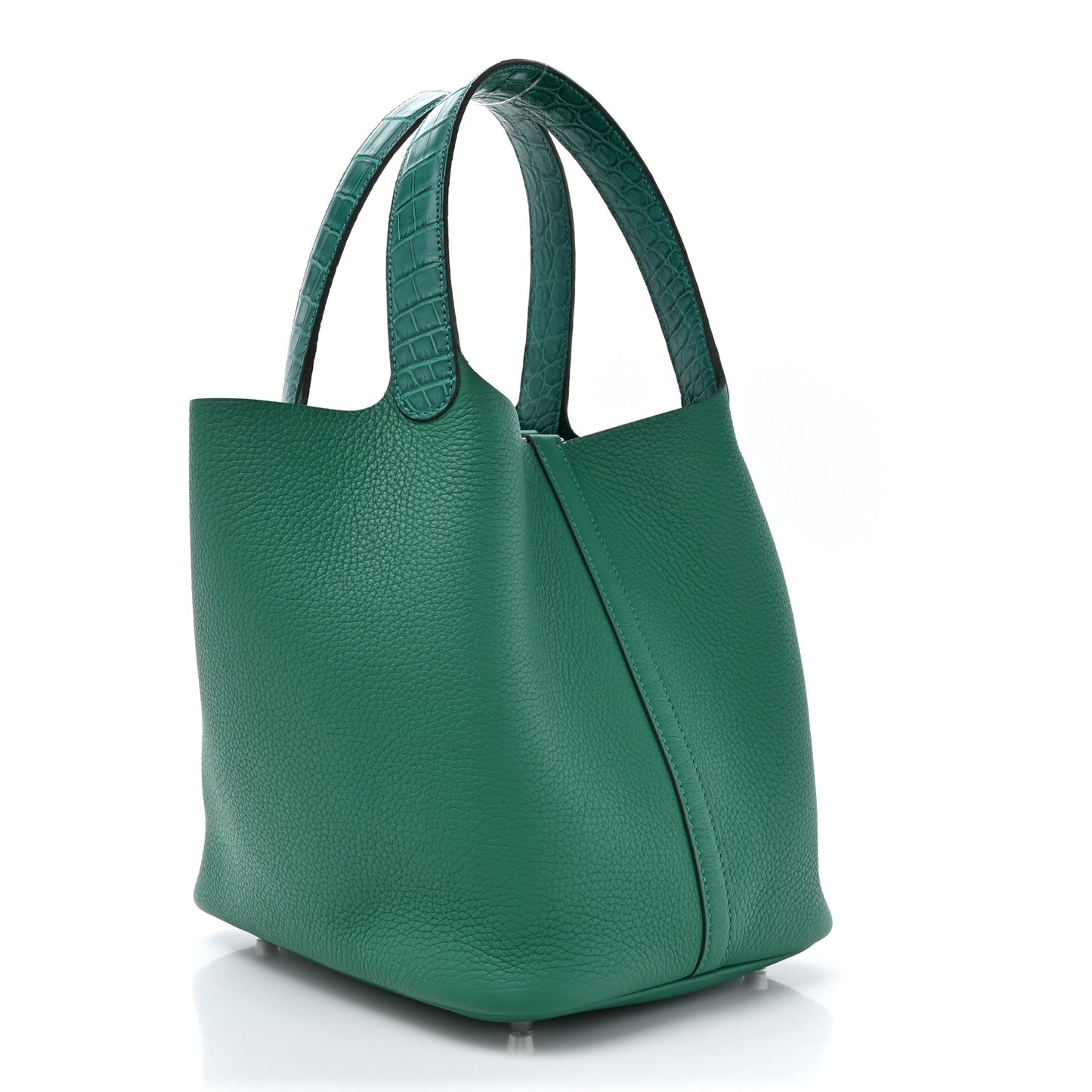 Taurillon Clemence Matte Alligator Picotin Lock Touch 22 MM Vert Vertigo