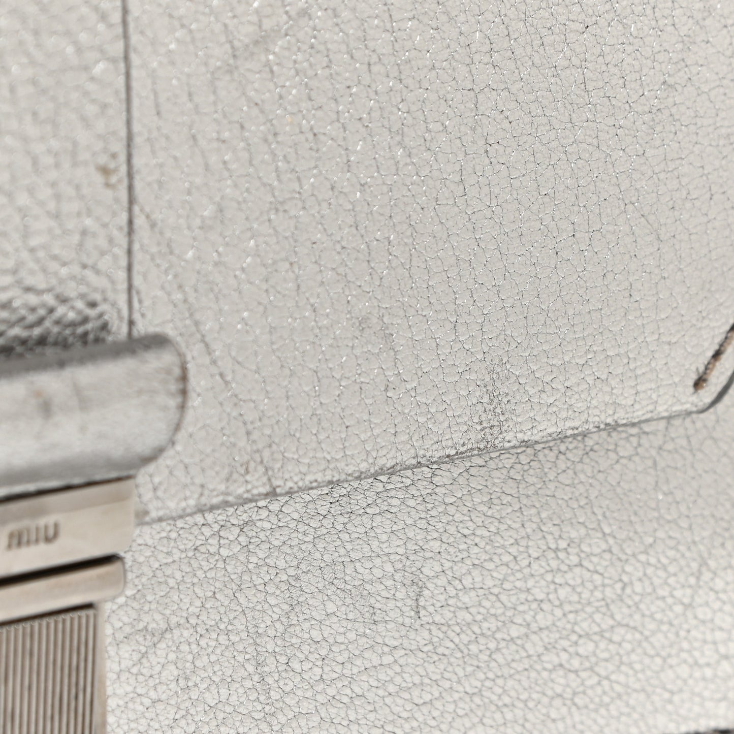 Metallic Goatskin Bandoliera Madras Shoulder Bag Chrome