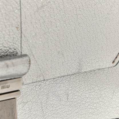 Miu Miu Metallic Goatskin Bandoliera Madras Shoulder Bag Chrome 17 of 19
