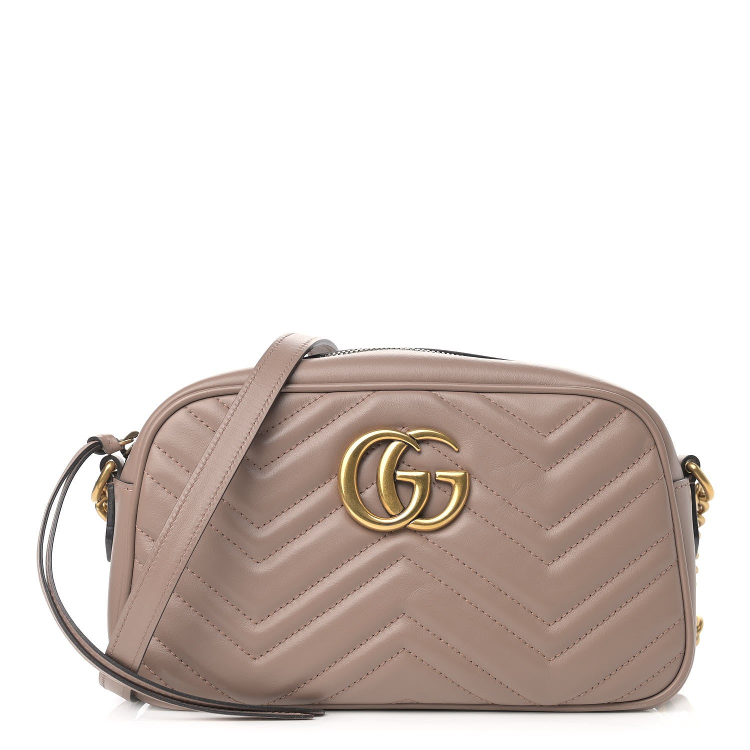 Gucci Calfskin Matelasse Small GG Marmont Chain Shoulder Bag Porcelain Rose 1 of 9
