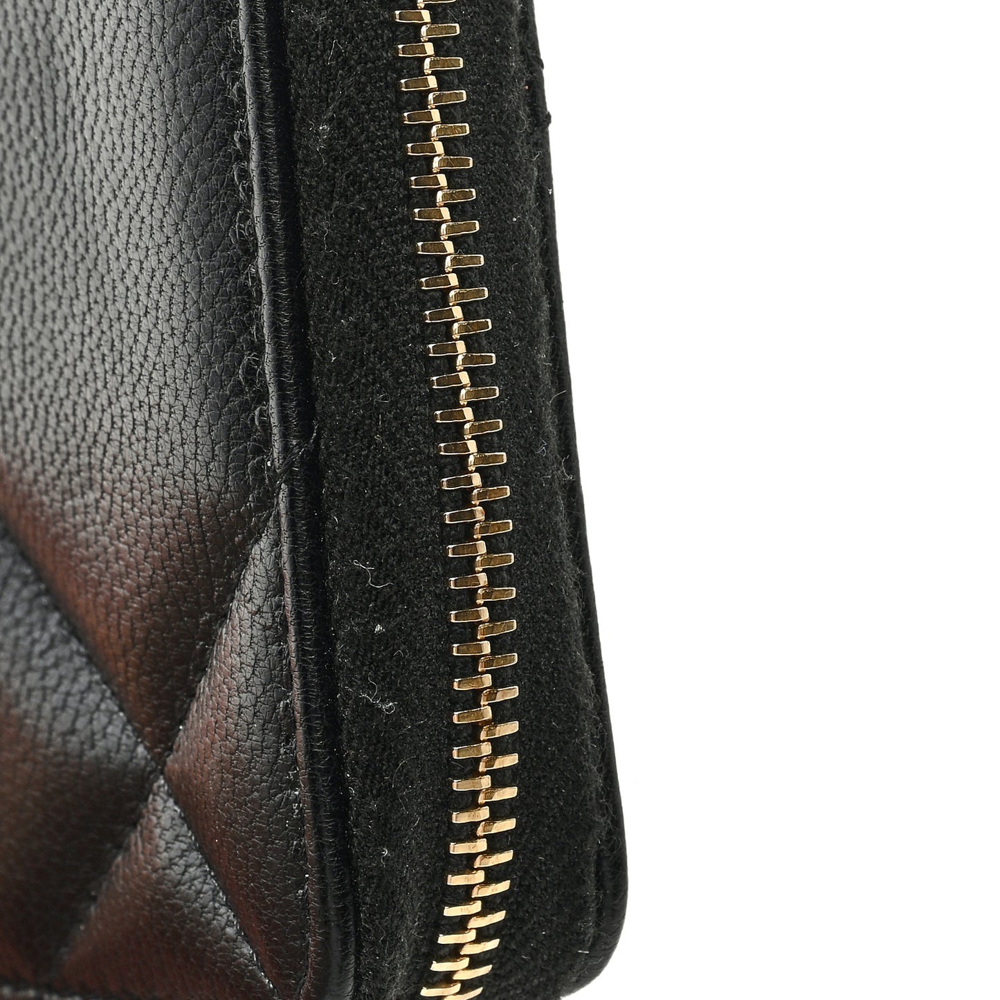 Goatskin Quilted Chanel 19 Zip Around Coin Purse Wallet Black