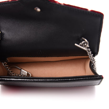 Gucci Velvet GG Monogram Super Mini Dionysus Shoulder Bag Red Cipria Black 5 of 10