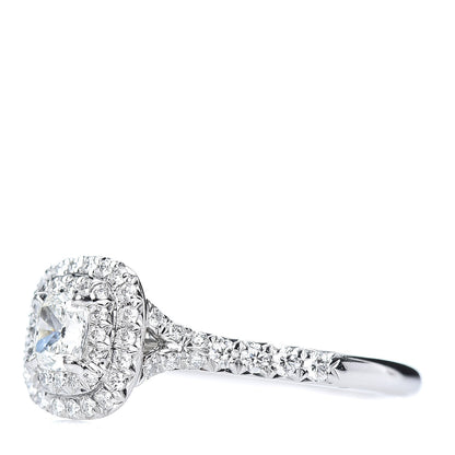 Tiffany Platinum Diamond .30ct Soleste Cushion Cut Double Halo Engagement Ring 51 5.75 3 of 6