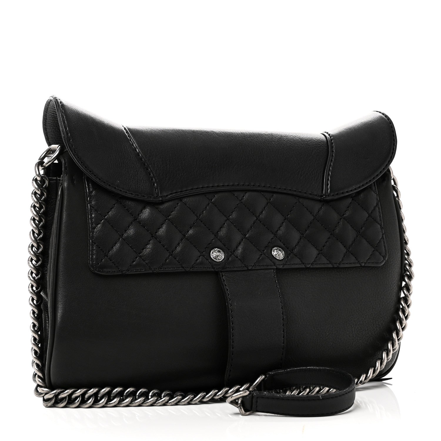 Chanel Goatskin Quilted Paris Dallas Saddle Bag Black 4 of 21