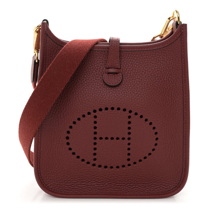 Hermes Taurillon Clemence Amazone Evelyne TPM Rouge H 1 of 11