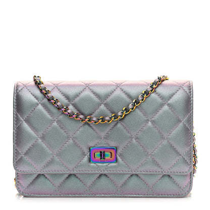 Chanel Iridescent Lambskin Quilted Reissue Wallet On Chain WOC Light Purple 1 of 12