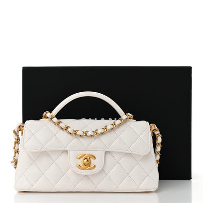 Chanel Lambskin Quilted Mini Flap Top Handle Bag White 11 of 11