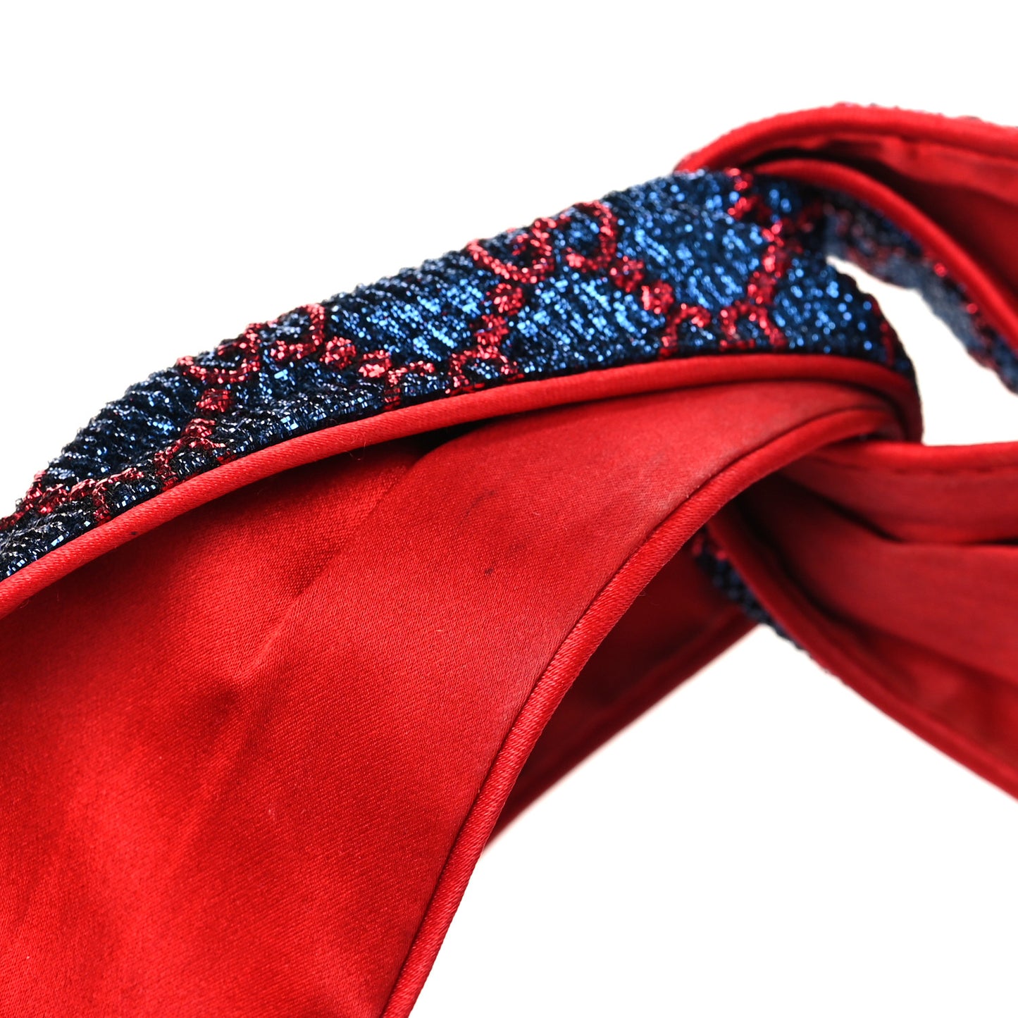 Cotton Embroidered GG Blend Headband M Blue Red