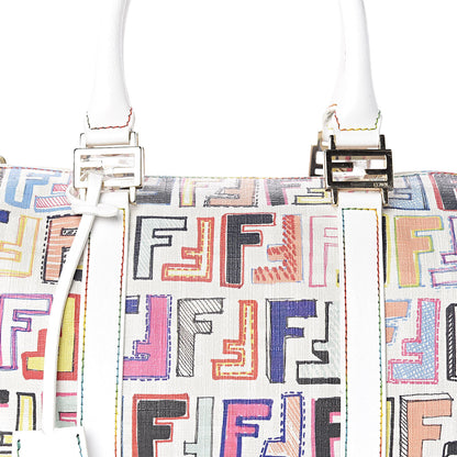 Fendi Zucca Spalmati Vitello FF Multicolor Forever Boston Multicolor White 11 of 11