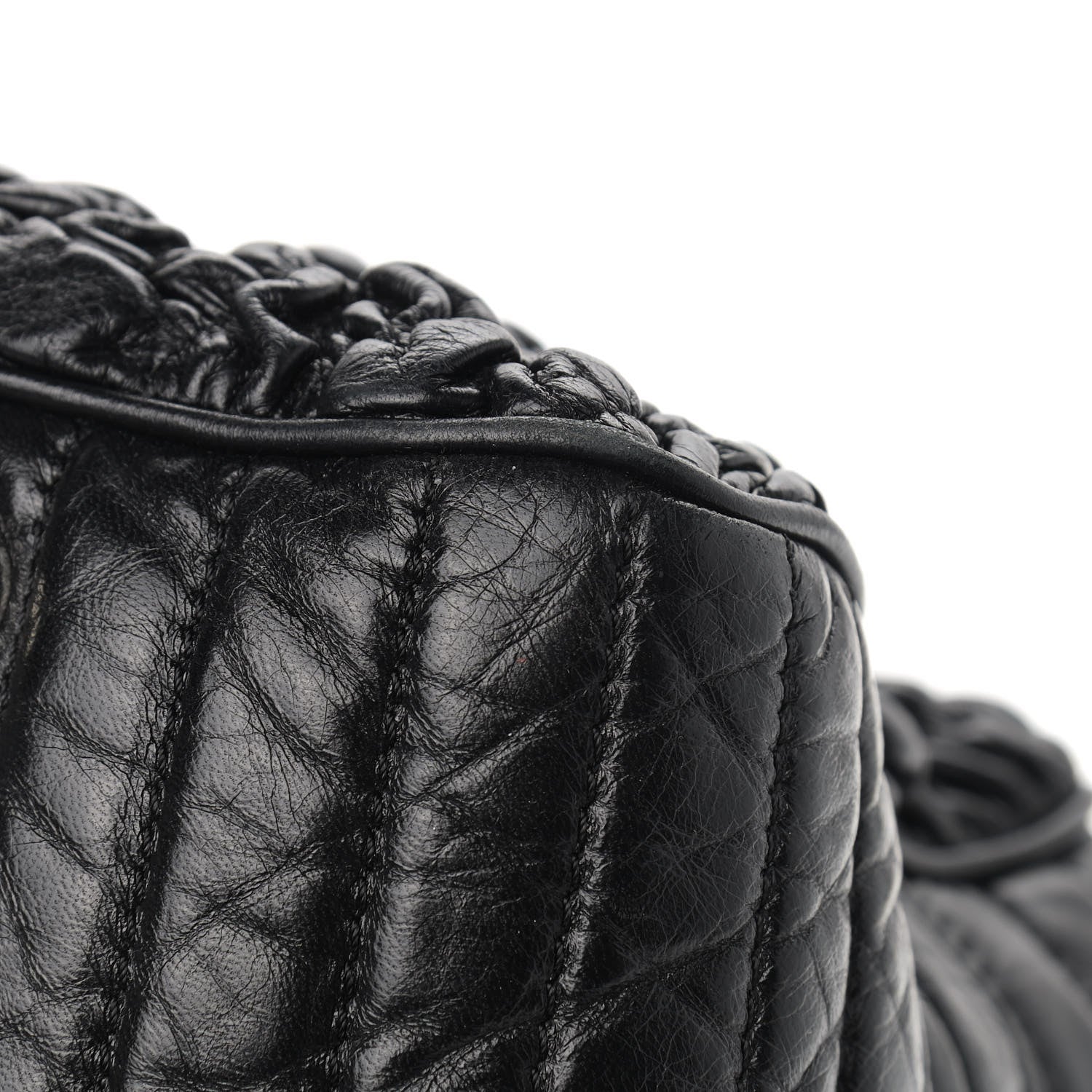 Chanel Lambskin Astrakhan Bowler Black 9 of 12